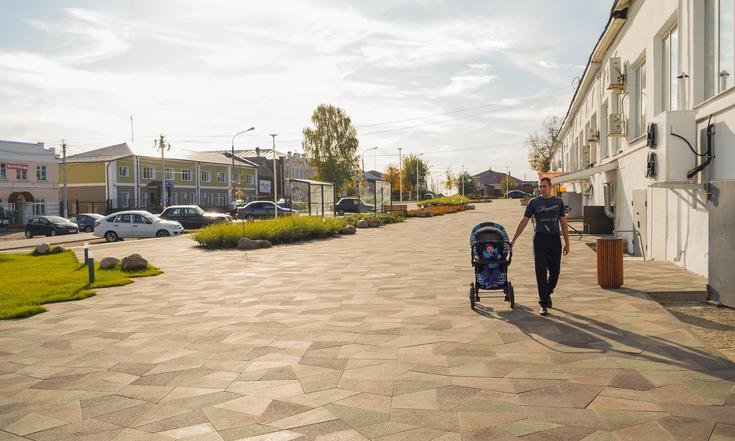 Ивановская область, Гаврилов Посад. Центральная часть города после благоустройства. Фото: сайт Правительства Ивановской области Ivanovoobl.ru