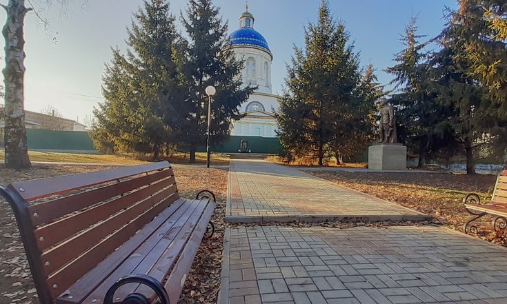 Тамбовская область, Бондарский район, село Бондари. Парк «Патриот» после благоустройства (к информации о выполнении поручения по результатам приема граждан, проведенного А.Н.Журавлёвым 19 декабря 2019 года)