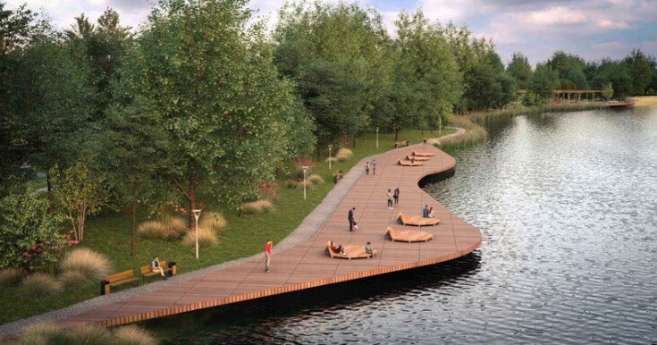 Проект - победитель Всероссийского конкурса лучших проектов создания комфортной городской среды в 2020 г. "Рекреационная зона в районе ЦКР от ул. Лихачева до ул. 50 лет Октября в г. Шебекино Белгородской области". Фото vk.com/id509244712