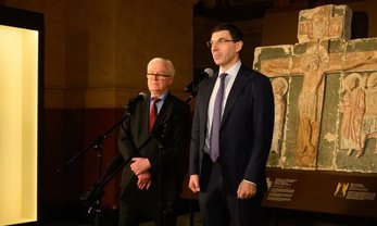 Москва, Красная площадь, 1. Открытие выставки «Князь Андрей Боголюбский». Фото: телеканал «Россия»