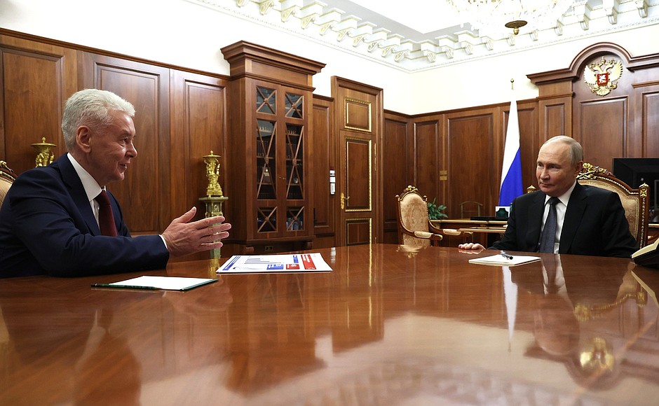 5 мая 2025 года. Москва, Кремль. Встреча Владимира Путина с мэром Москвы Сергеем Собяниным. Фото: пресс-служба Президента РФ