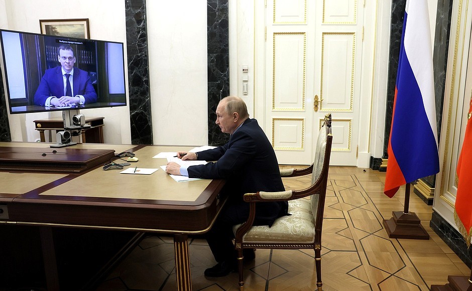 Рабочая встреча с Павлом Малковым. Фото: kremlin.ru