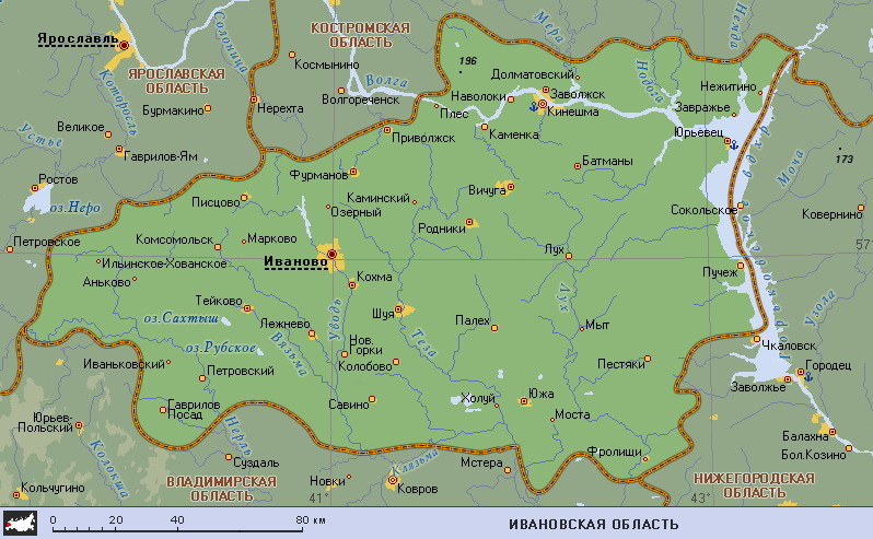 Ивановская область карта