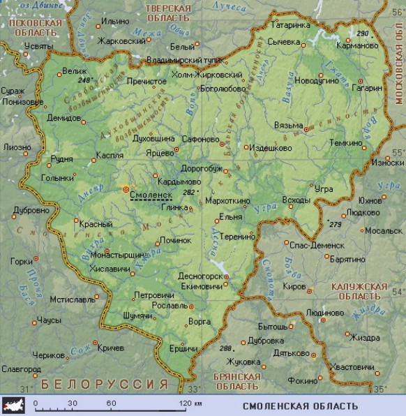 Смоленская область карта